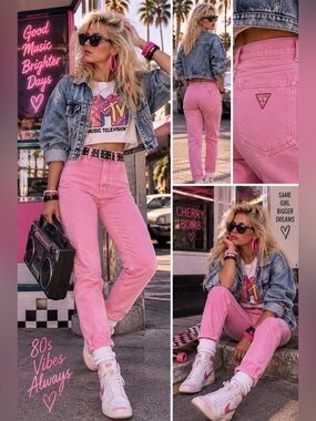 Guess Pink Skinny Jeans with Back Logo